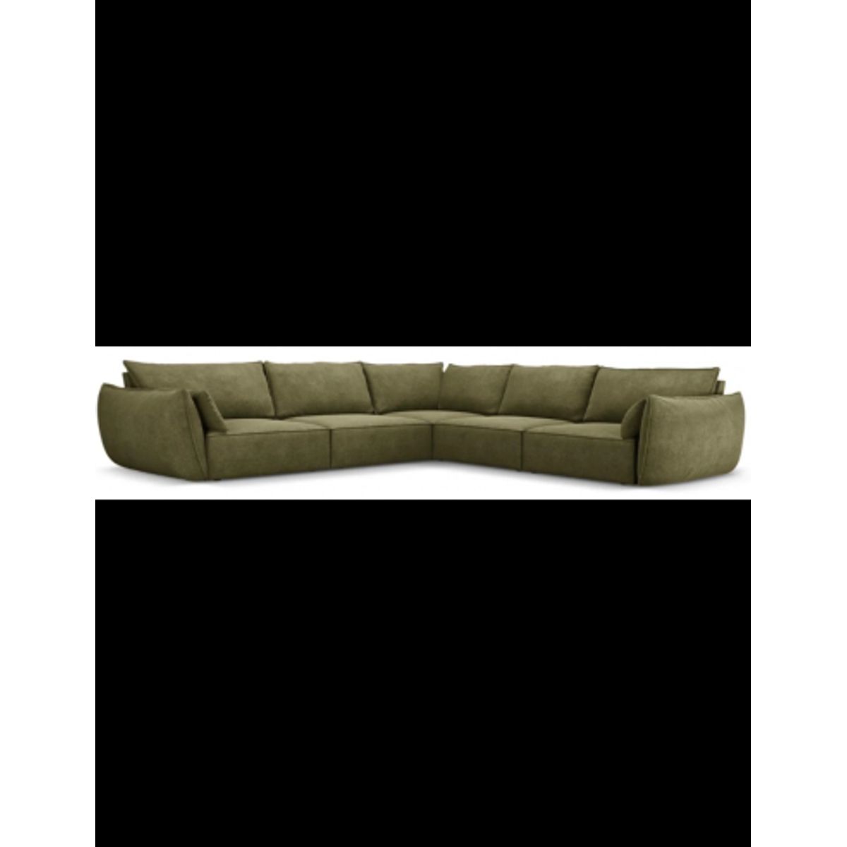 Kaelle hjørnesofa i chenille B286 x D286 cm - Grøn