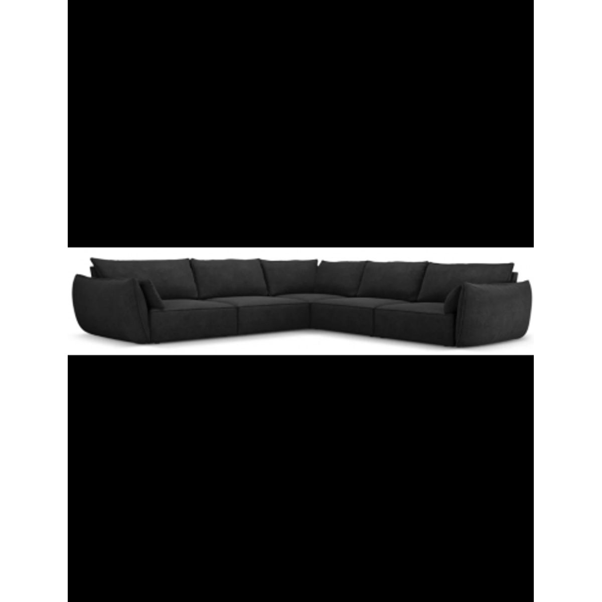 Kaelle hjørnesofa i chenille B286 x D286 cm - Sort