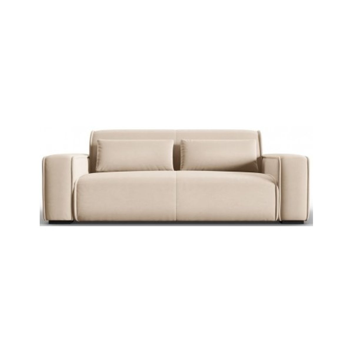 Lina 3-personers sofa i velour B192 cm - Lys beige