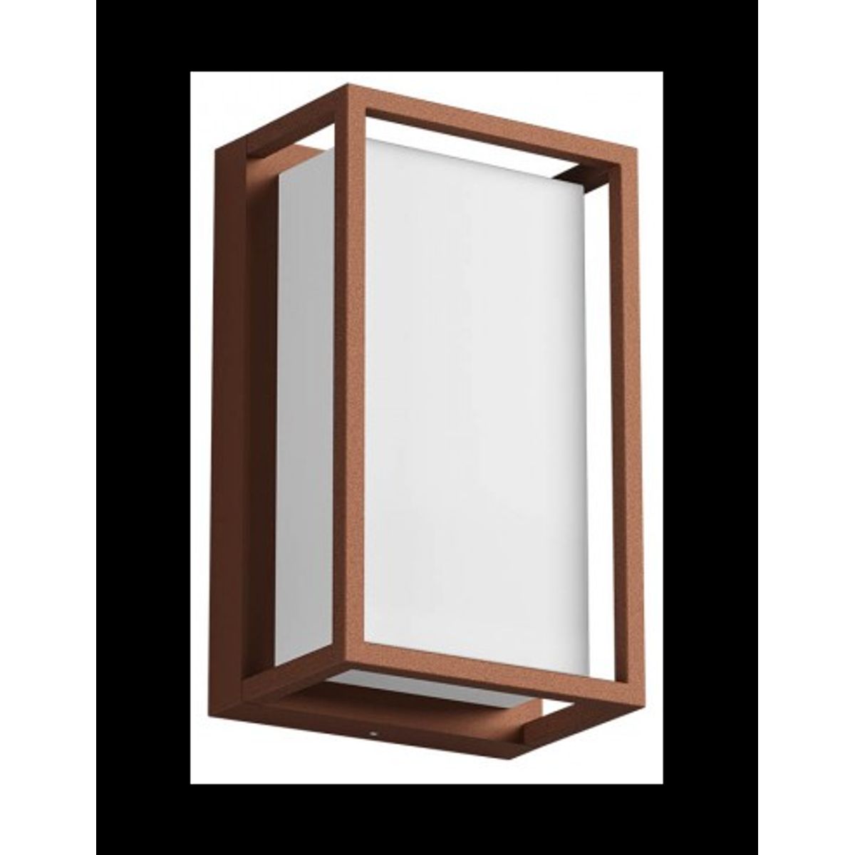 QUADRIS Væglampe i aluminium og polycarbonat H24 cm 1 x 12W SMD LED - Mat corten