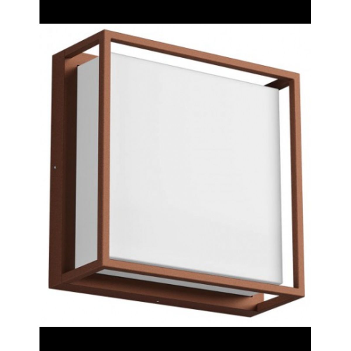 QUADRIS Væglampe i aluminium og polycarbonat H25 cm 1 x 20W SMD LED - Mat corten