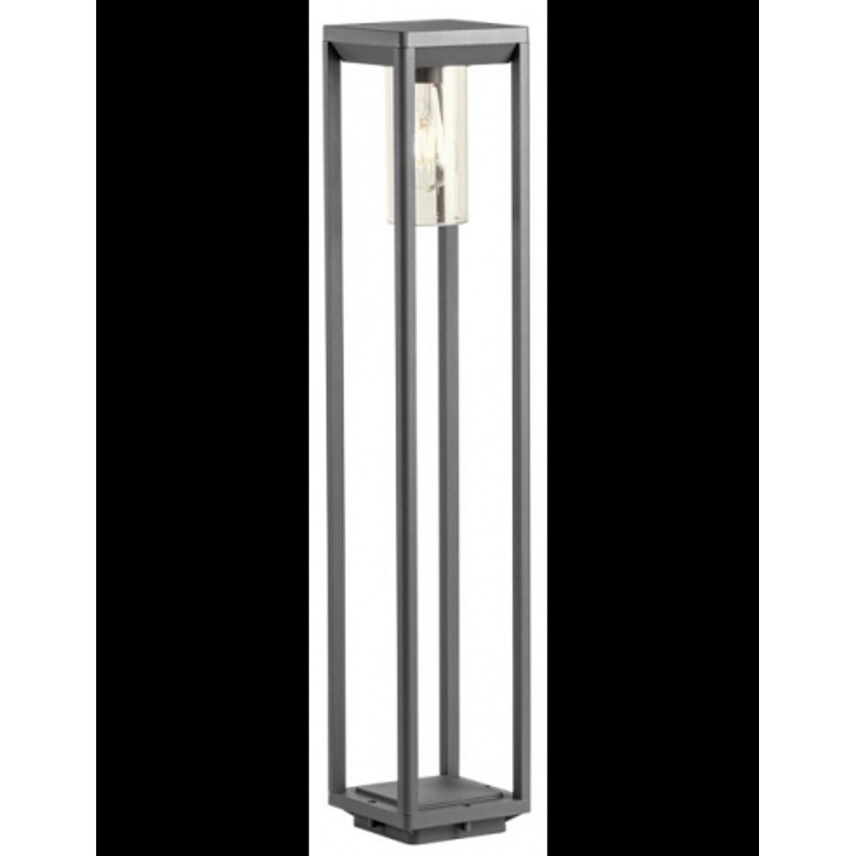 LAGOS Bedlampe i aluminium og polycarbonat H80 cm 1 x E27 - Mat mørkegrå