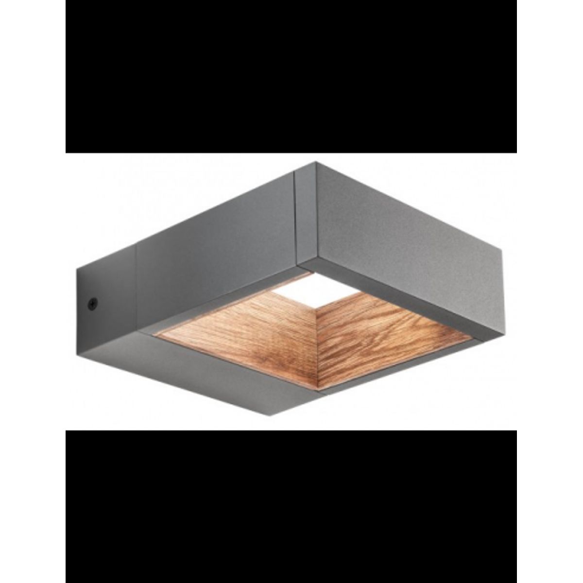 WALD Væglampe i aluminium B18,1 cm 1 x 10W COB LED - Mat mørkegrå/Brun træ