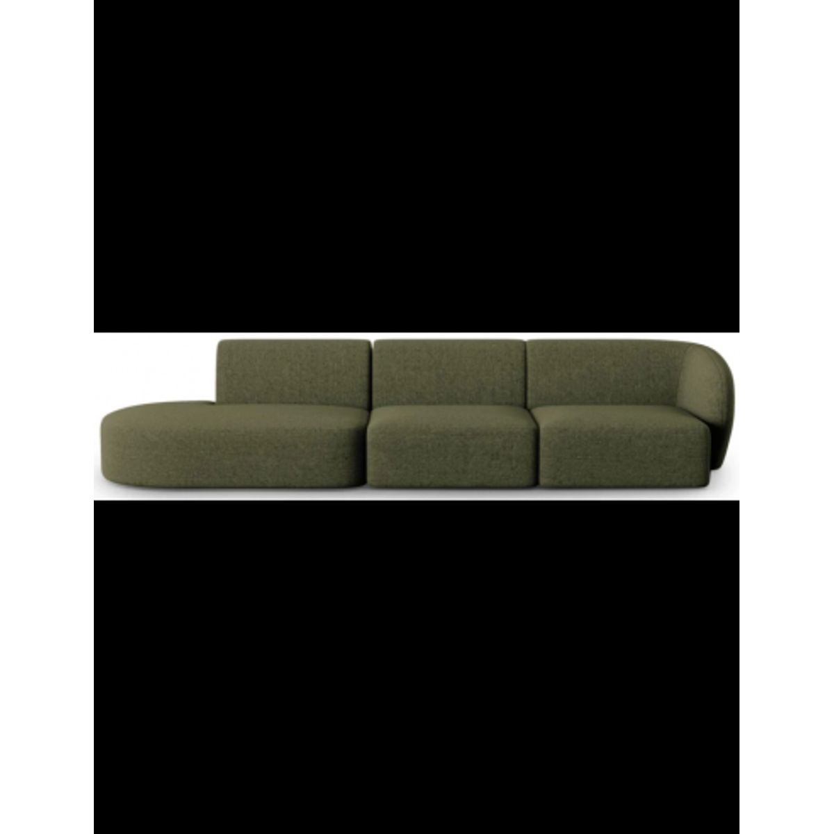 Shane venstrevendt 4-personers sofa i chenille B302 x D85 cm - Grøn