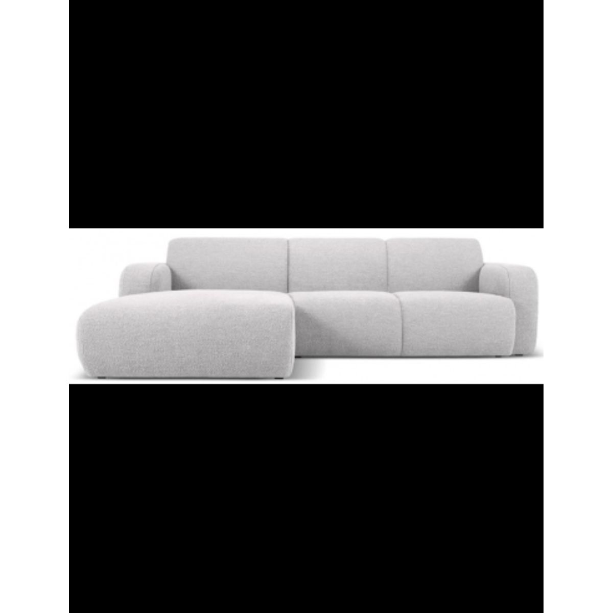 Molino venstrevendt chaiselongsofa i bouclé B250 x D170 cm - Lysegrå