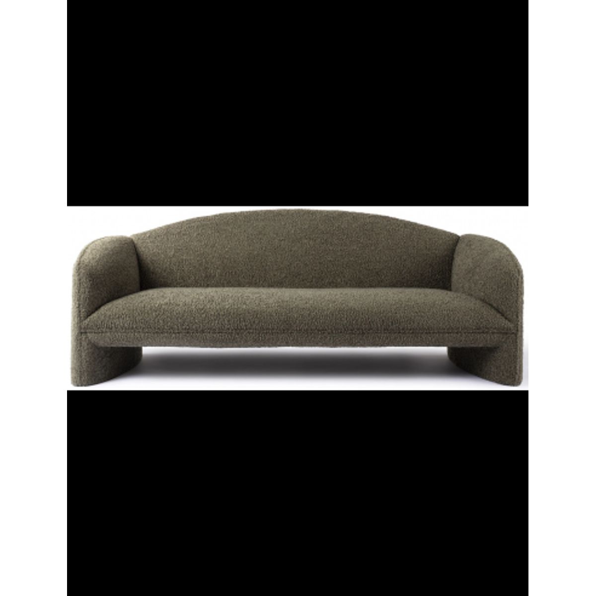 NACHII 3-Personers sofa i plys polyester B234 cm - Mørk mosgrøn