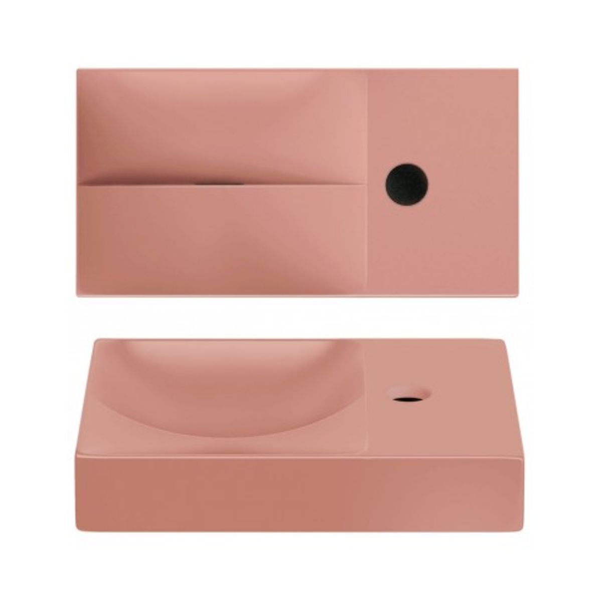 VALE Håndvask 38 x 19 cm Keramik - Mat pink