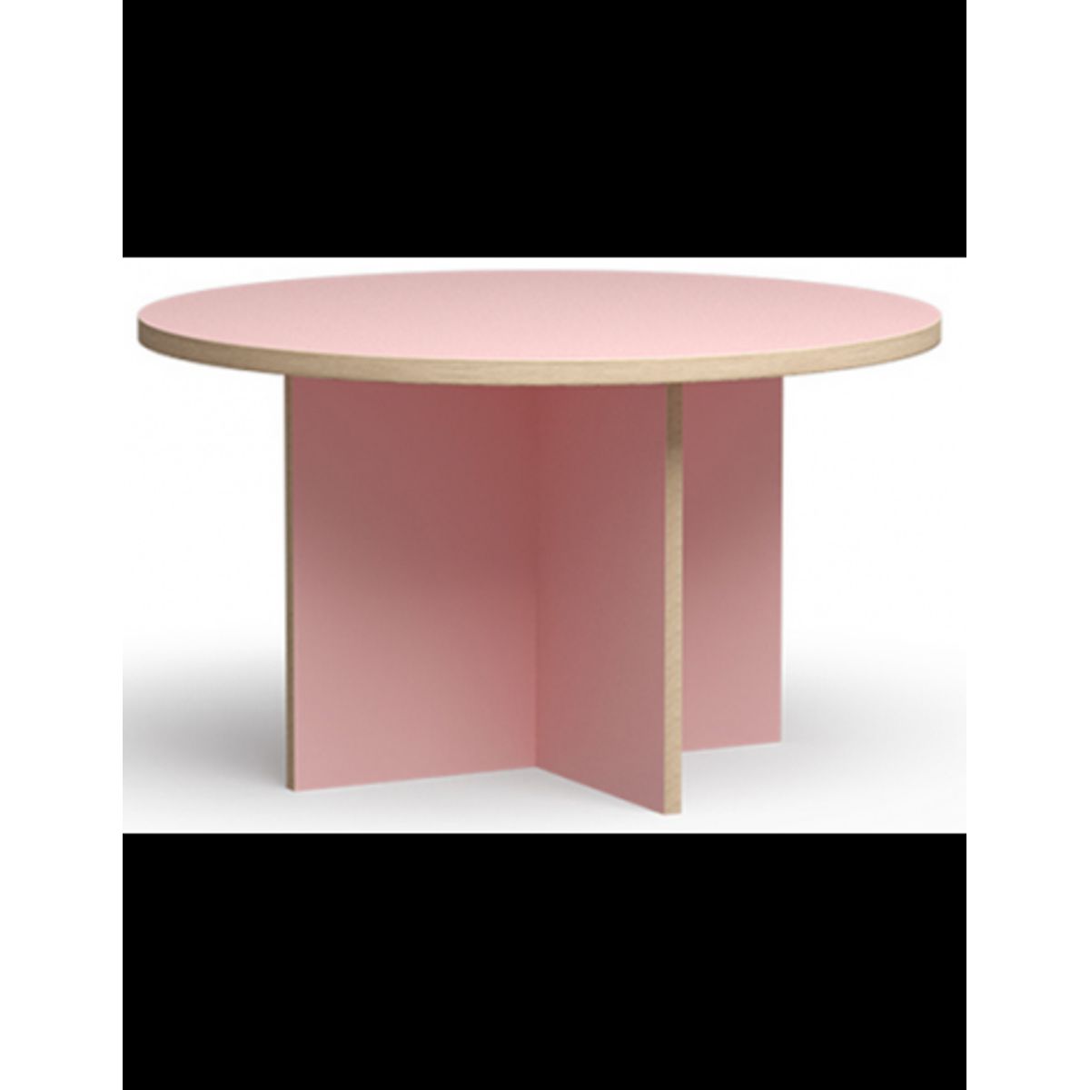 Rundt spisebord i eurolight træ og mdf Ø129 cm - Pink