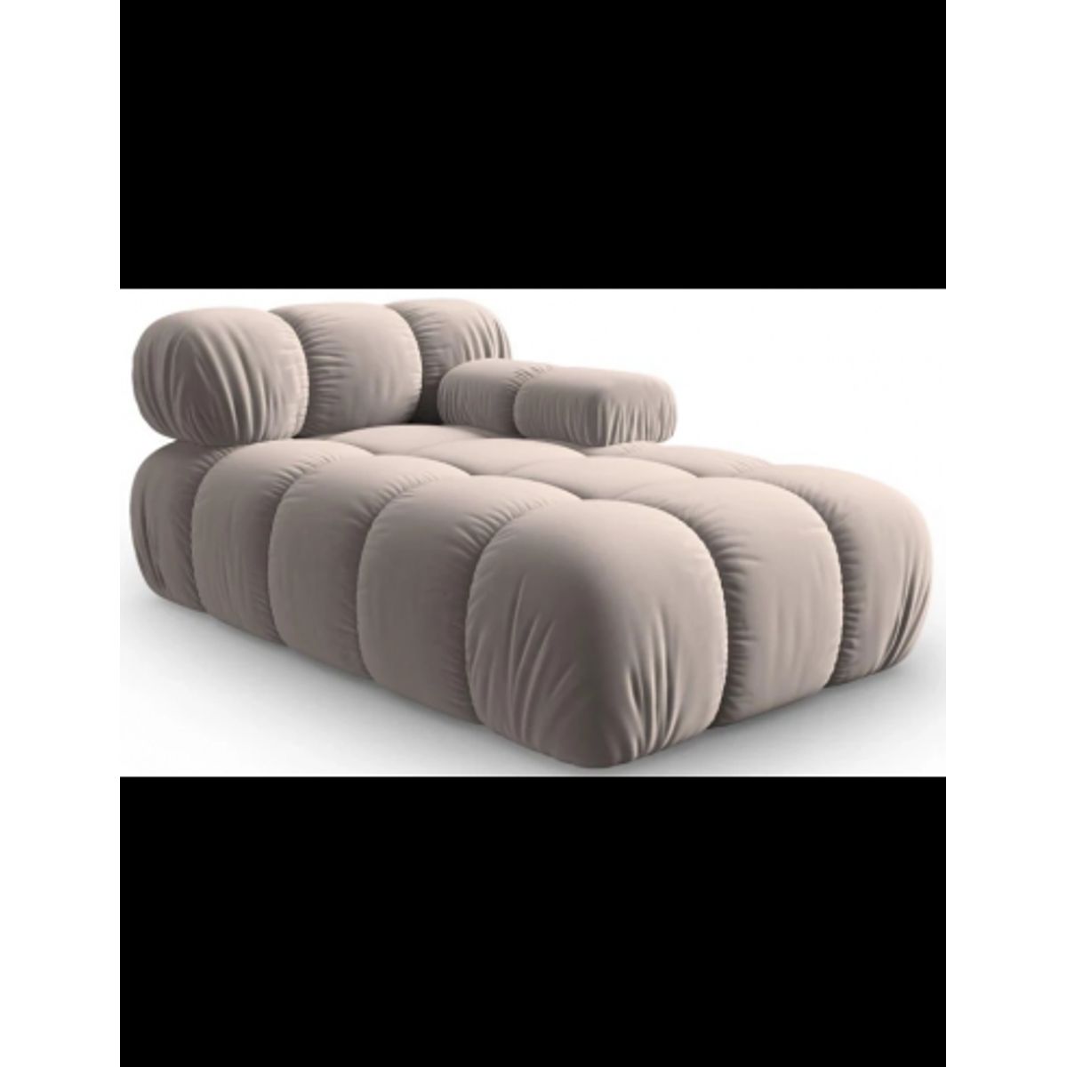 Bellis højrevendt daybed i velour B155 cm - Beige