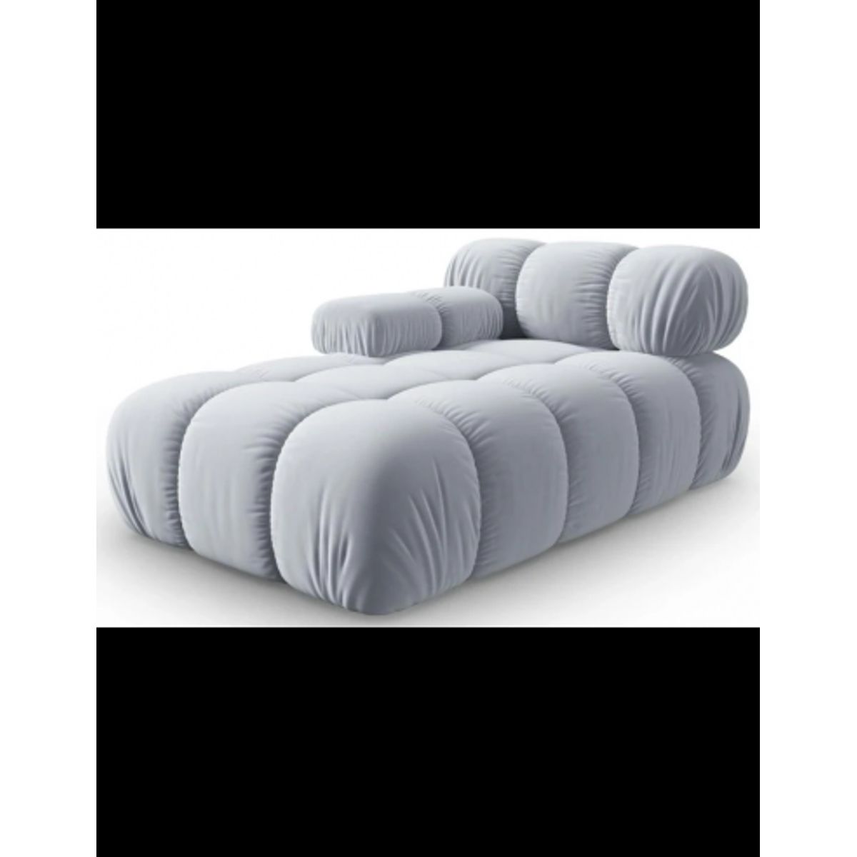 Bellis venstrevendt daybed i velour B155 cm - Lys blågrå