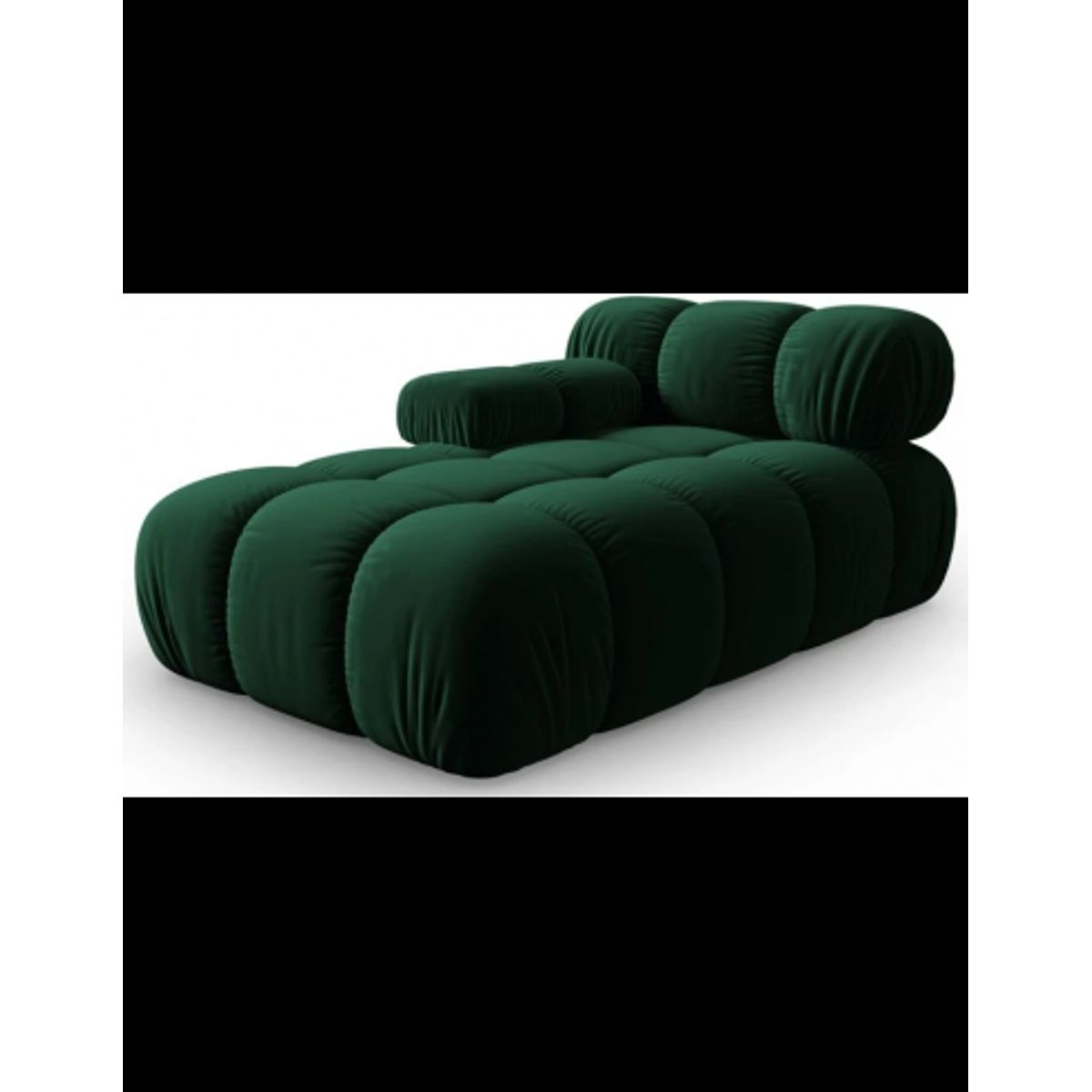 Bellis venstrevendt daybed i velour B155 cm - Flaskegrøn