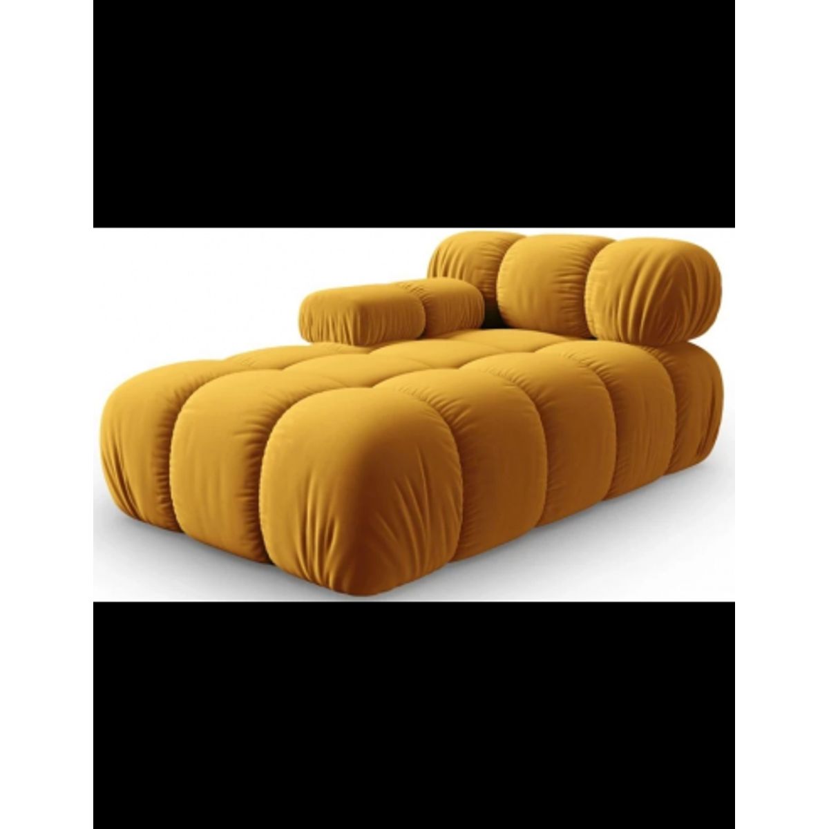 Bellis venstrevendt daybed i velour B155 cm - Gul