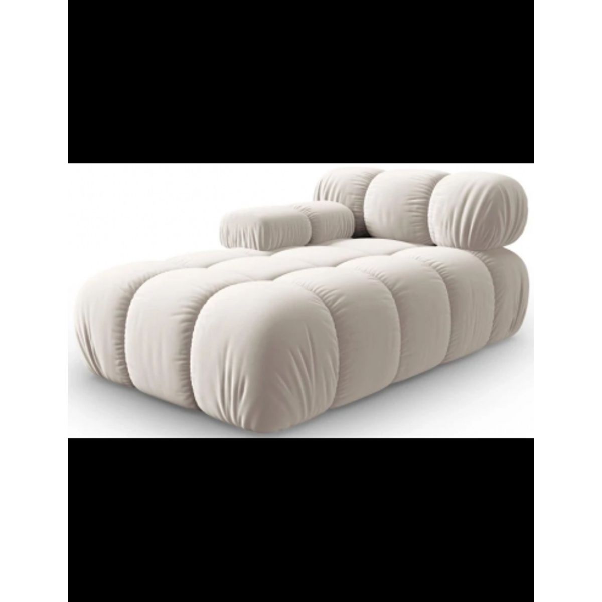 Bellis venstrevendt daybed i velour B155 cm - Lys beige