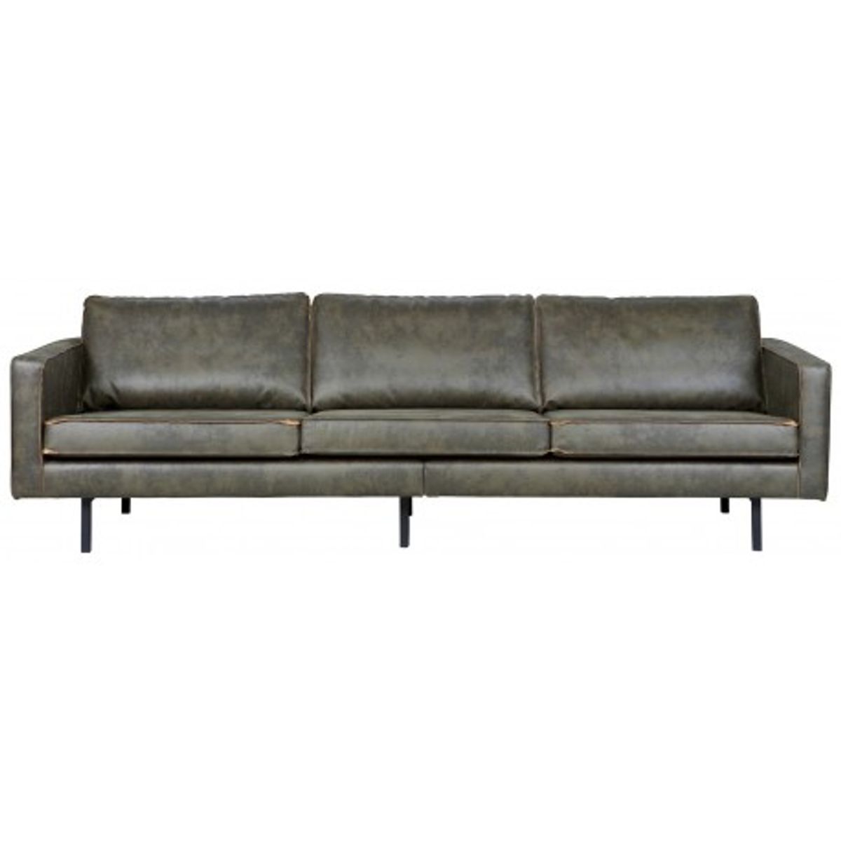 Rodeo 3-personers sofa i læder B277 cm - Vintage armygrøn