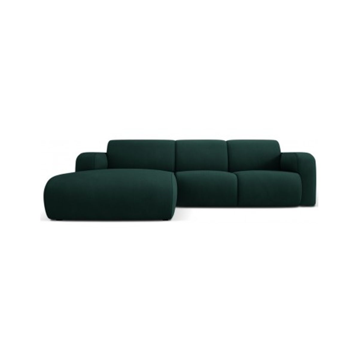 Molino venstrevendt chaiselongsofa i polyester B250 x D170 cm - Flaskegrøn