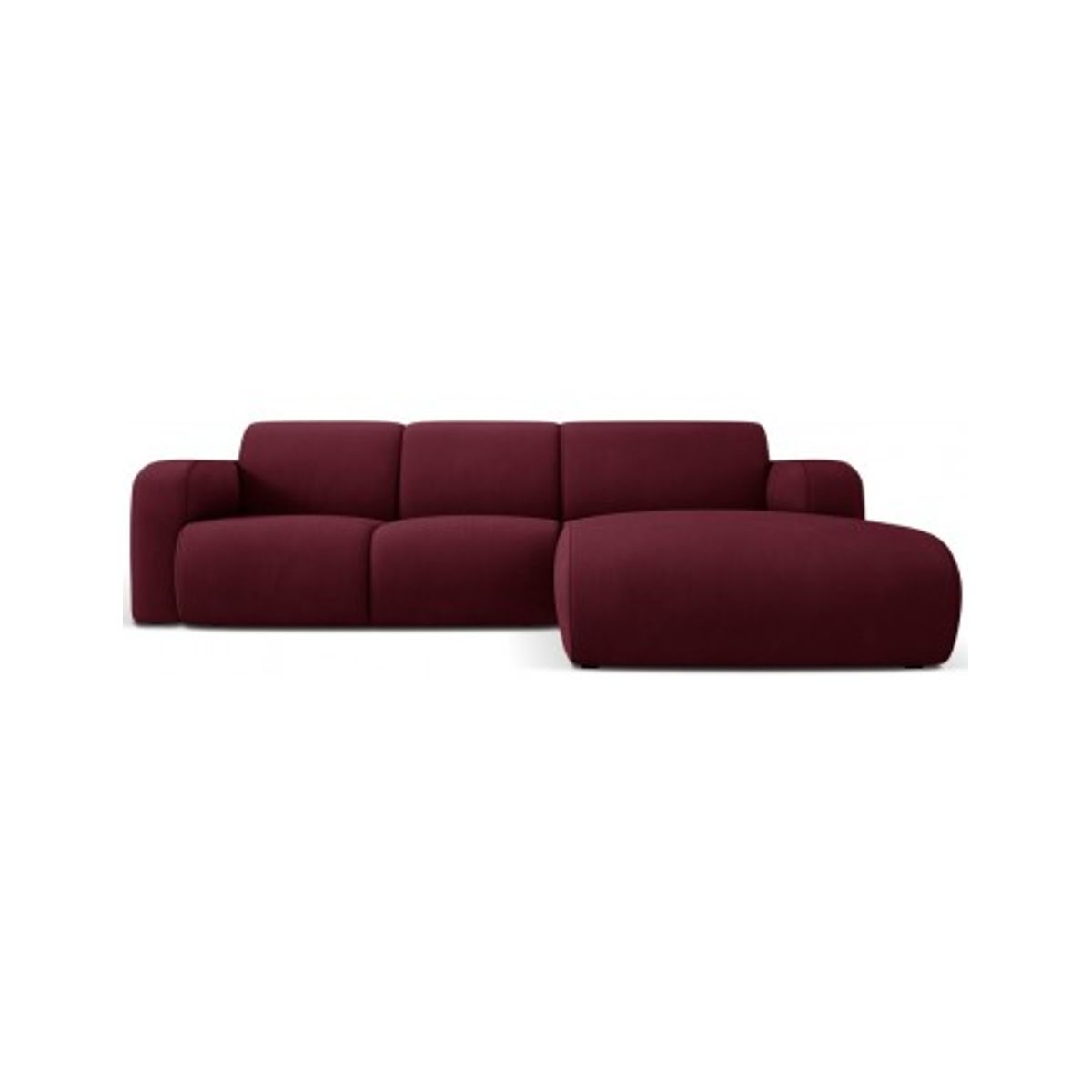 Molino højrevendt chaiselongsofa i polyester B250 x D170 cm - Bordeaux