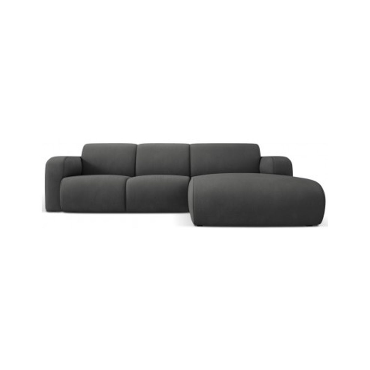 Molino højrevendt chaiselongsofa i polyester B250 x D170 cm - Mørkegrå