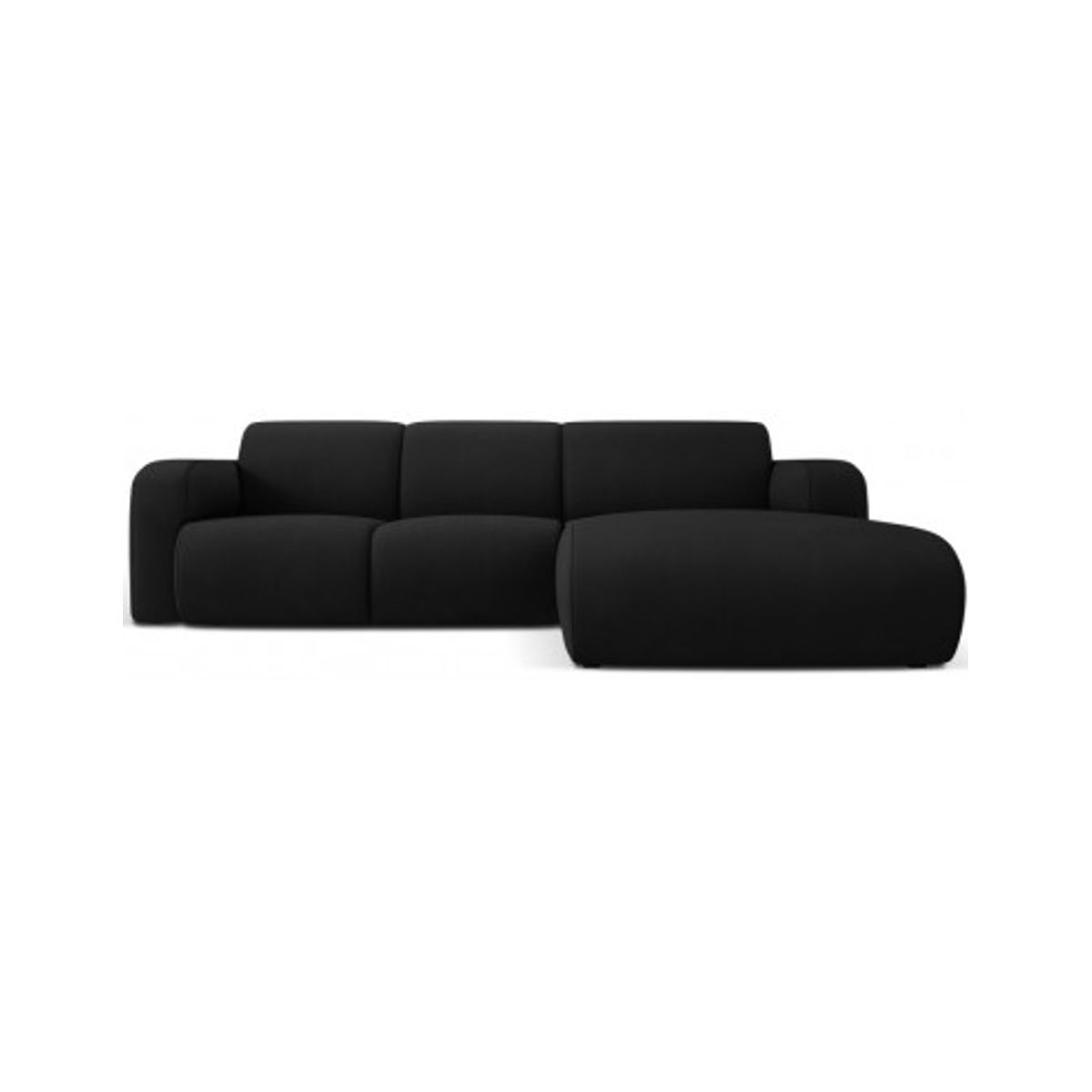 Molino højrevendt chaiselongsofa i polyester B250 x D170 cm - Sort