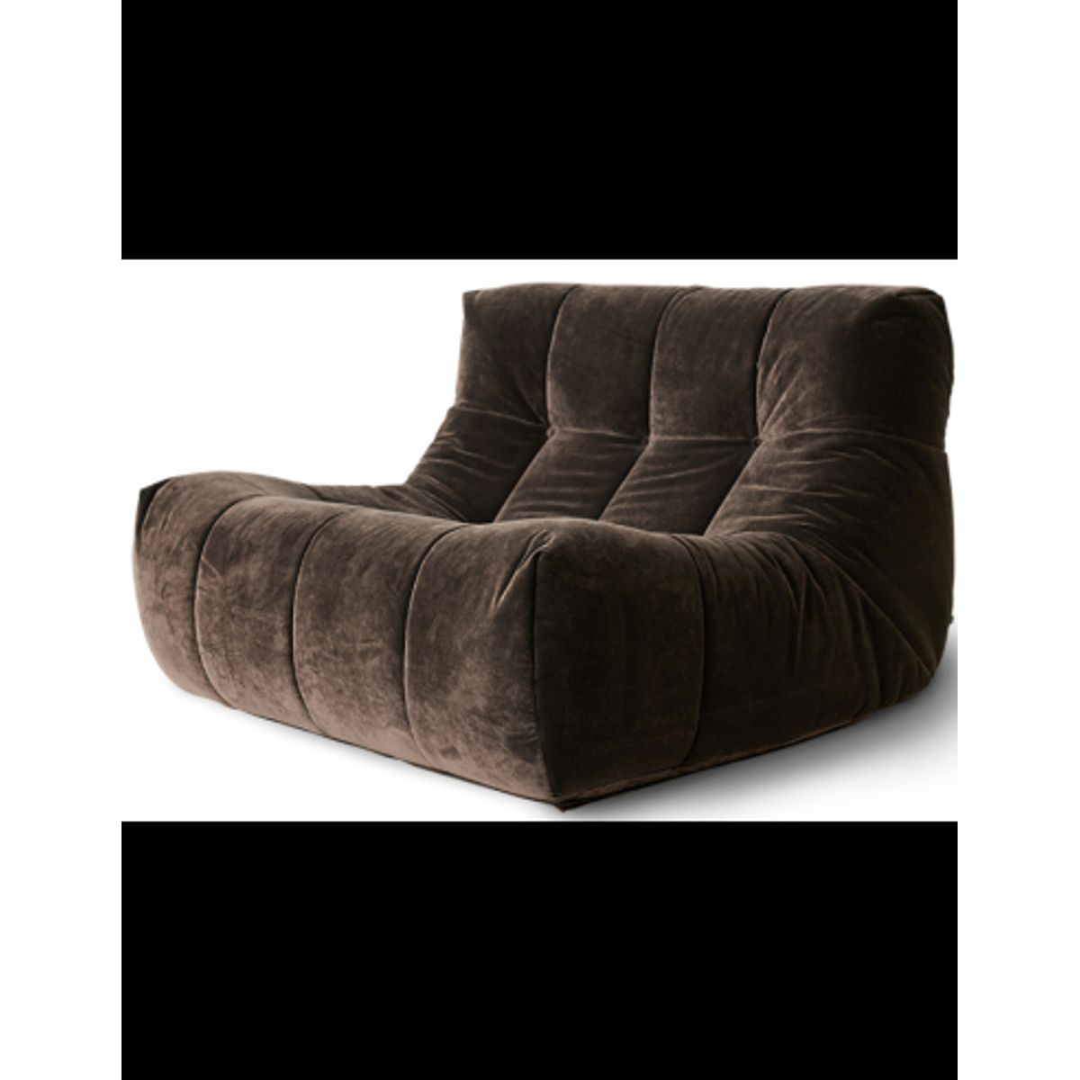 HK Lazy loungestol i velour 105 x 105 cm - Espresso