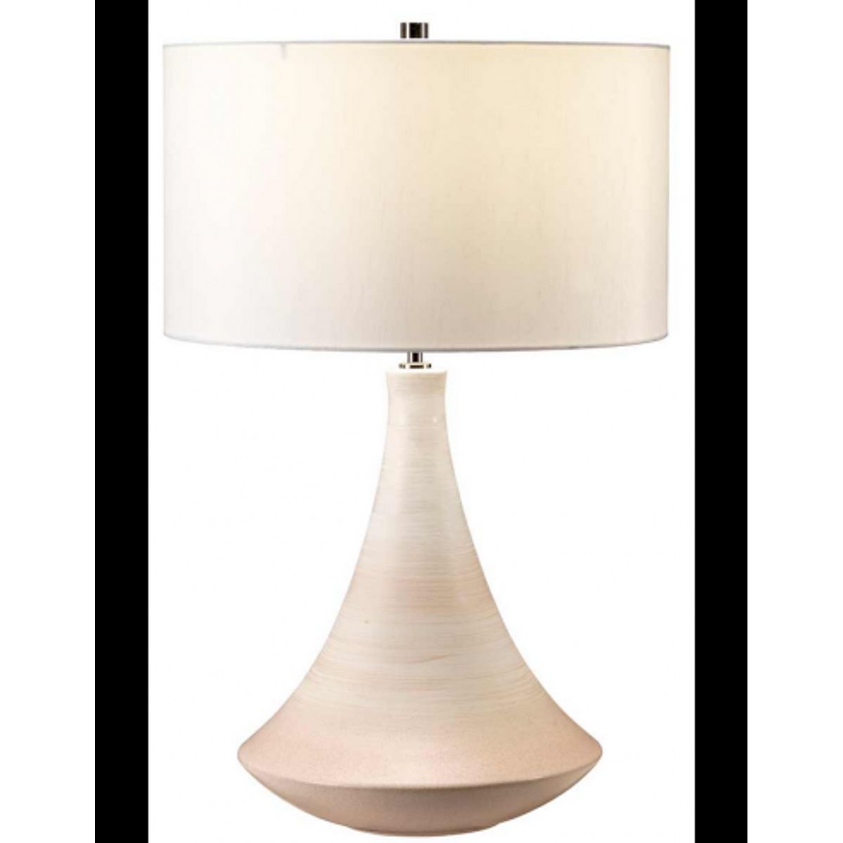 Pinner Bordlampe i keramik og faux silke H68 cm 1 x E27 - Mat creme/Creme