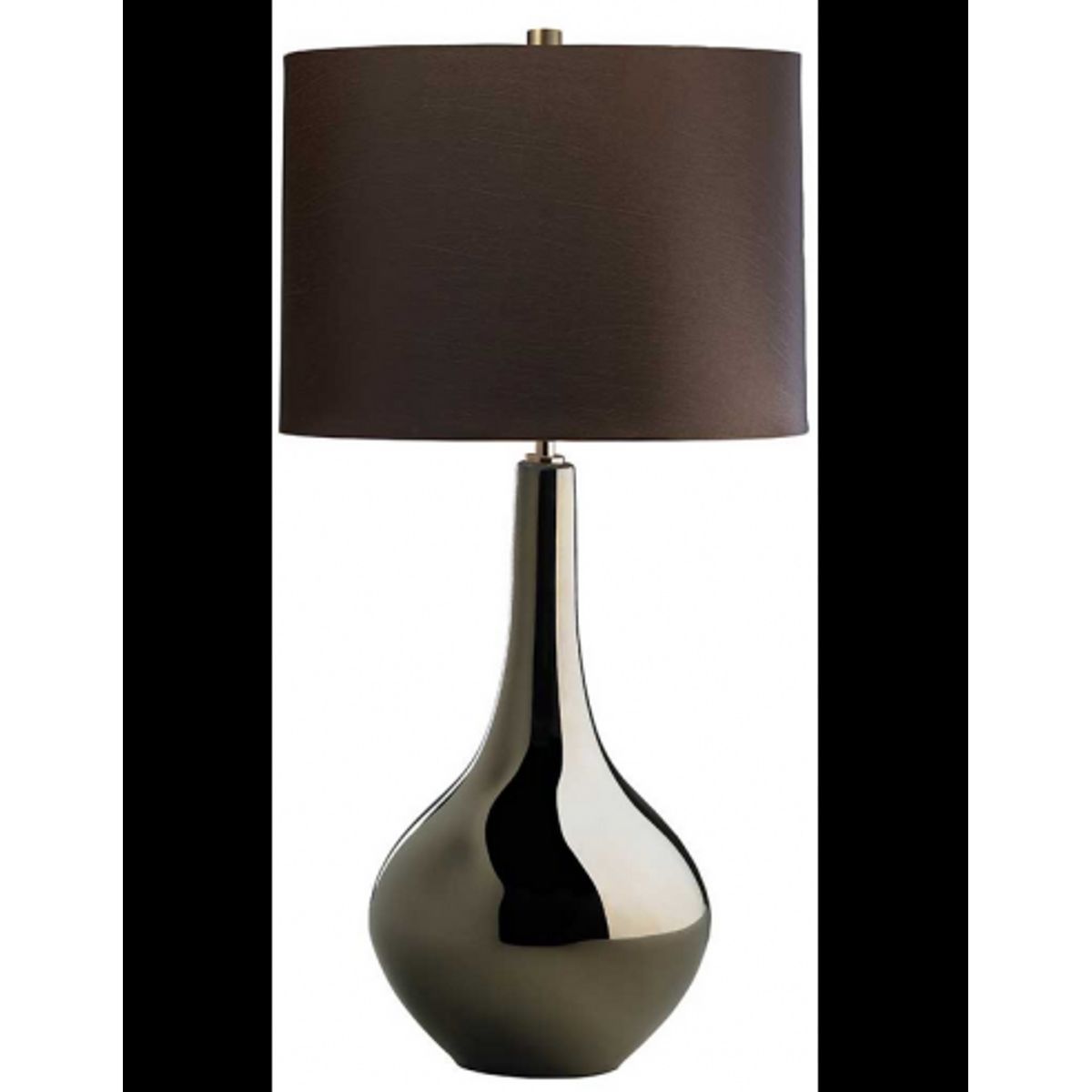 Job Bordlampe i keramik og faux silke H71 cm 1 x E27 - Bronze metallic/Brun