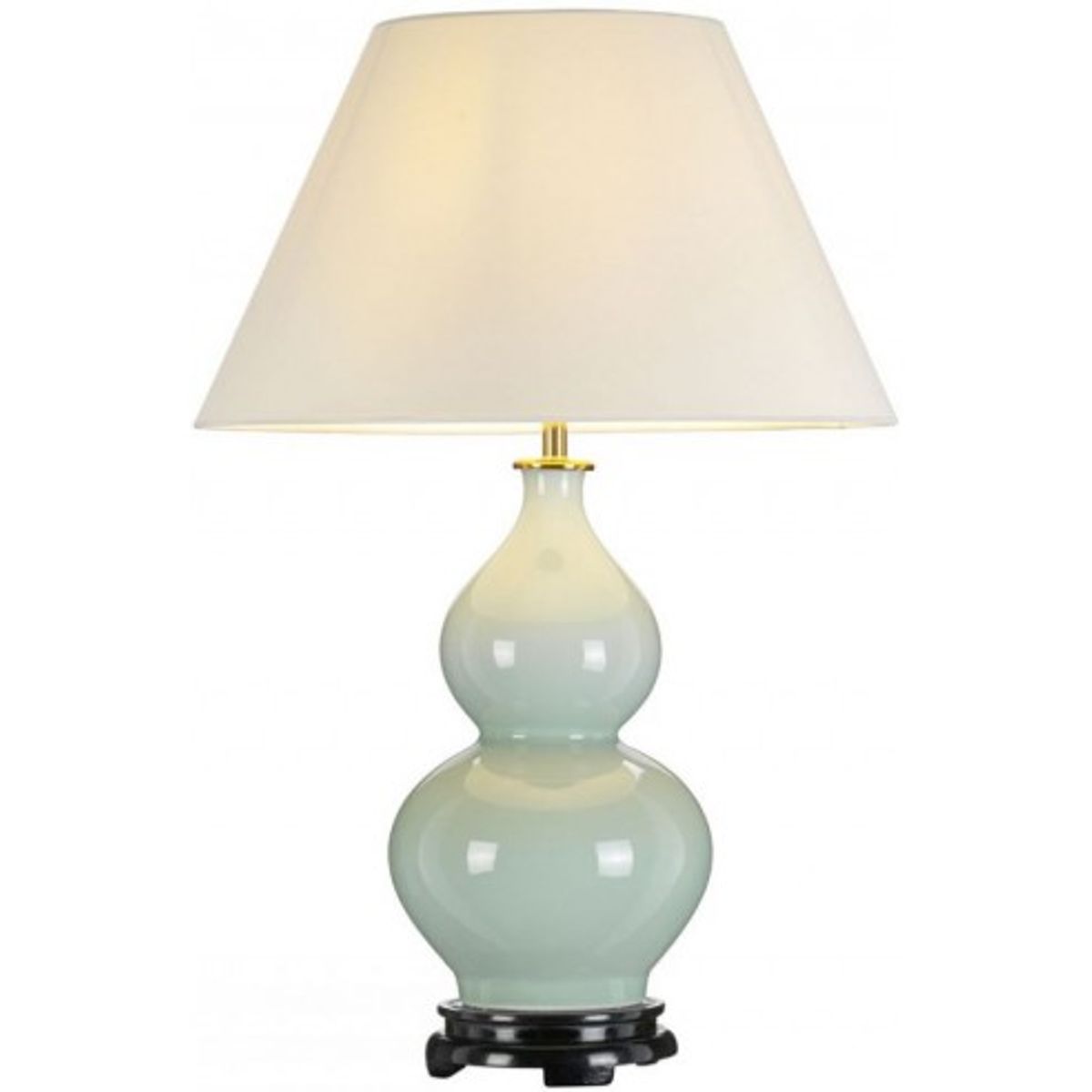 Harbin Bordlampe i keramik og polyester H64 cm 1 x E27 - Svag grøn/Off white