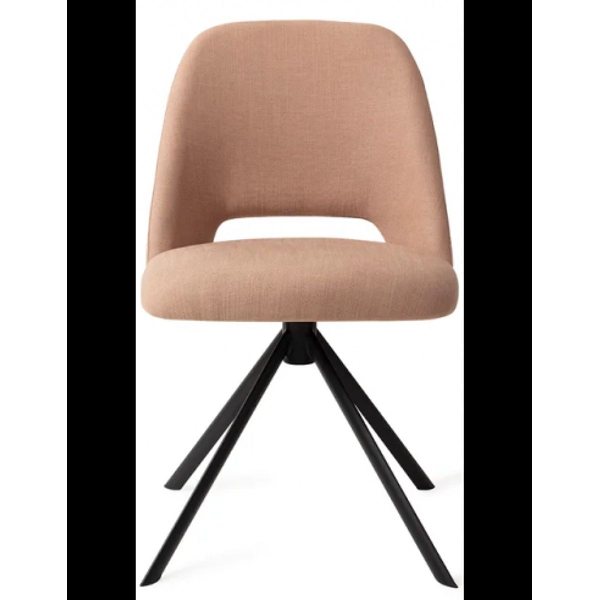 Sasue rotérbar spisebordsstol i tekstil H84,5 cm - Sort/Beige