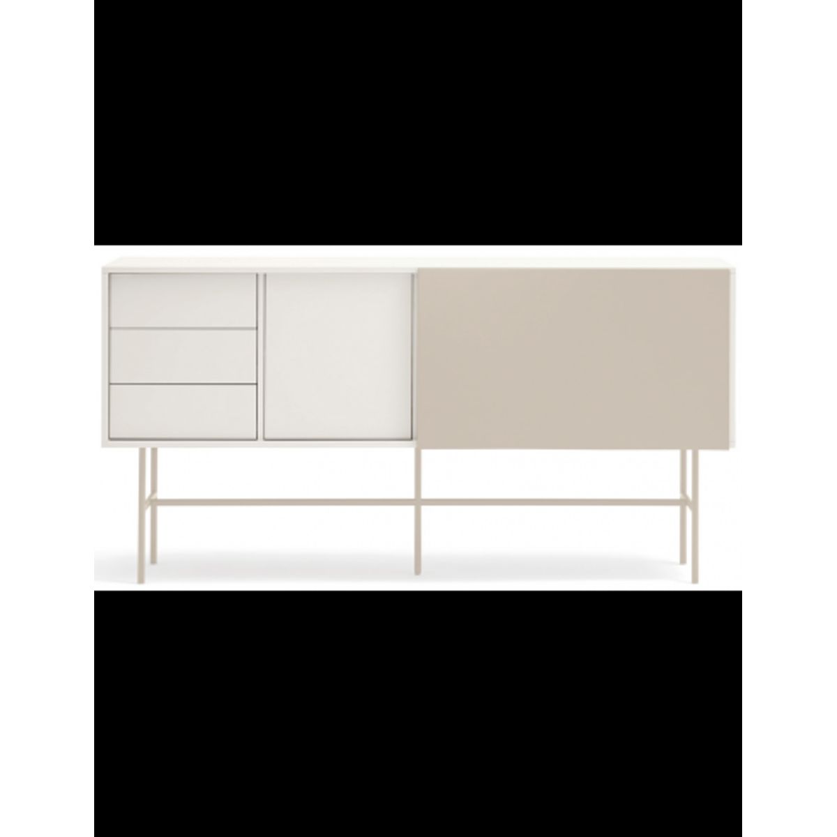 Nube sideboard i metal og melamin B180 cm - Sand/Creme