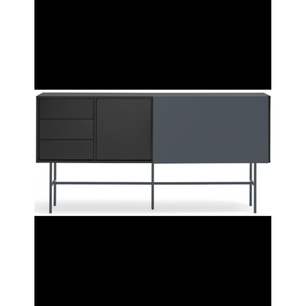 Nube sideboard i metal og melamin B180 cm - Sort/Antracit