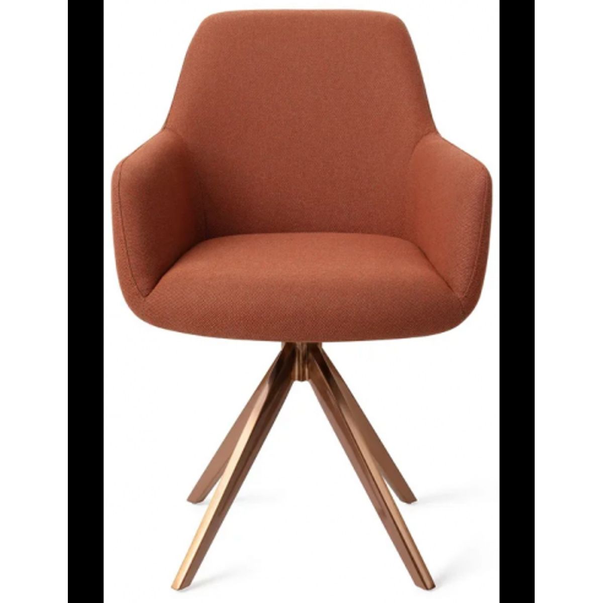 Hiroo rotérbar spisebordsstol H84 cm polyester - Rødguld/Terracotta