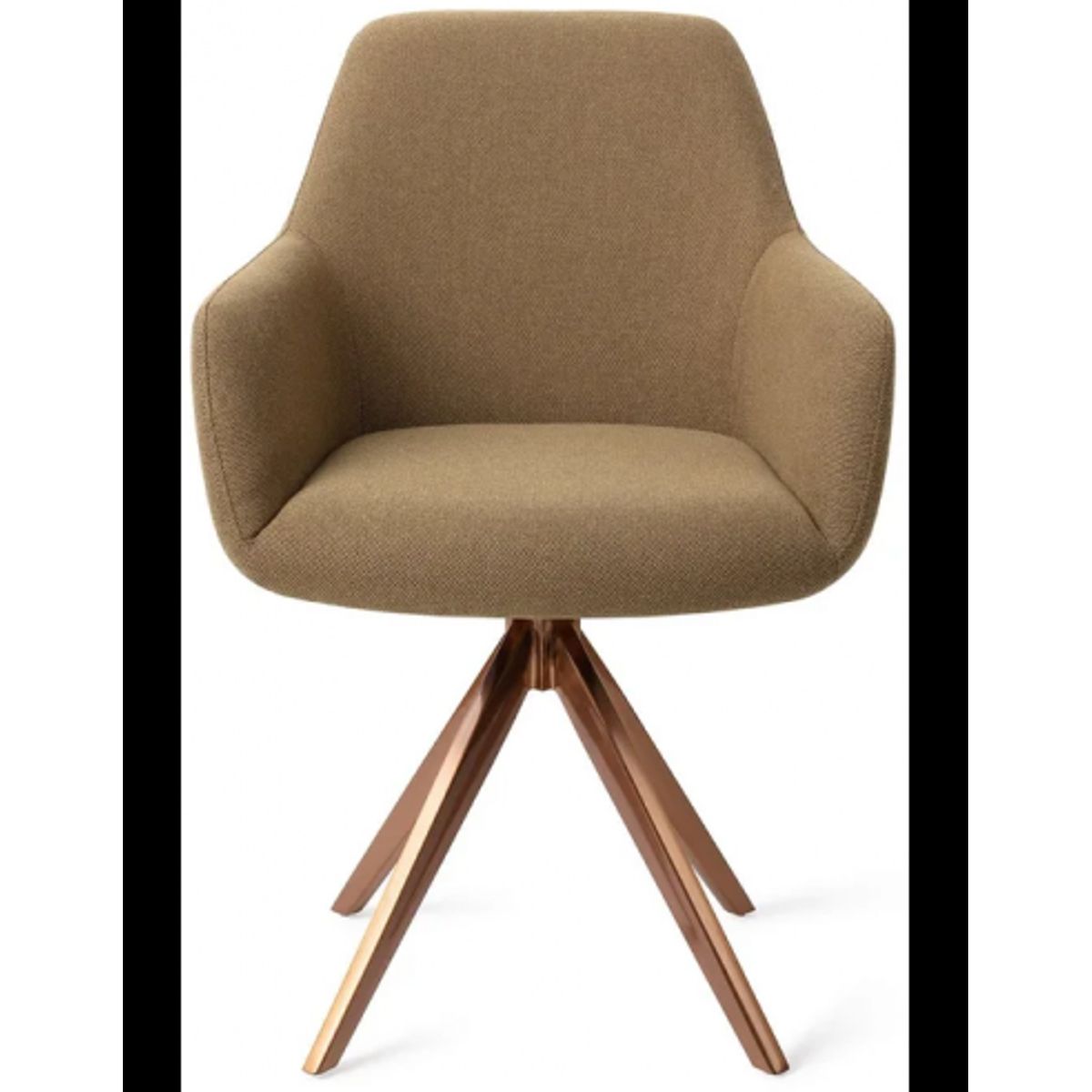 Hiroo rotérbar spisebordsstol H84 cm polyester - Rødguld/Taupe