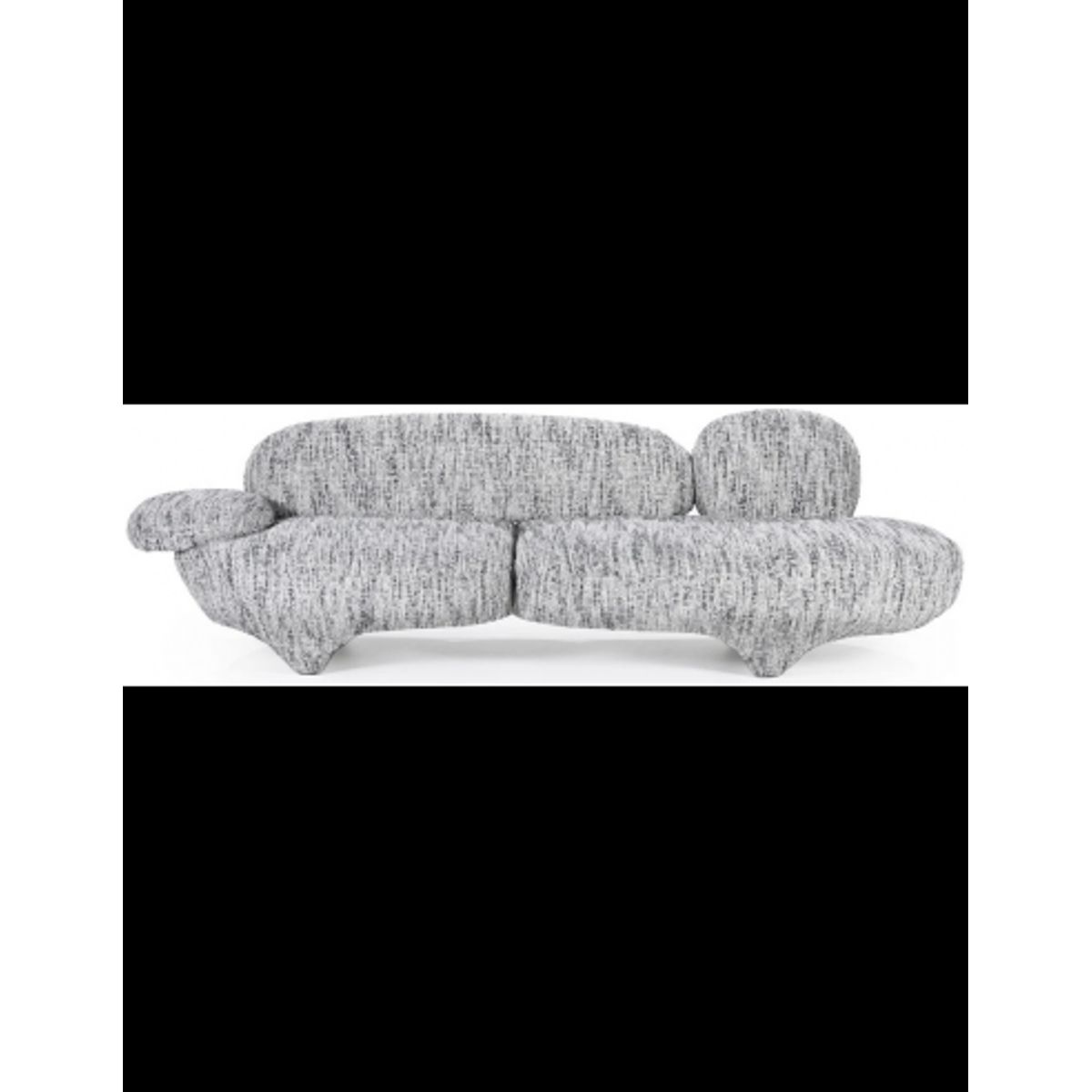 Jayden 3-personers sofa i ruflet polyester B265 cm - Grå meleret