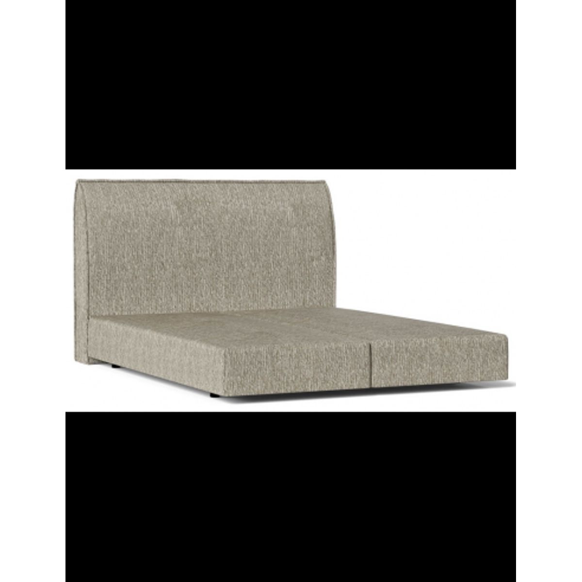 Luppe sengeramme i chenille med sengegavl 200 x 200 cm - Beige