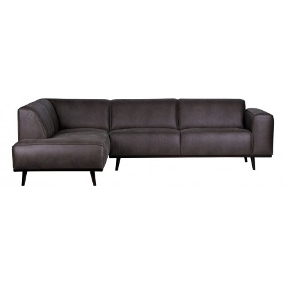 Hjørnesofa i læder 274 x 210 cm - Grå