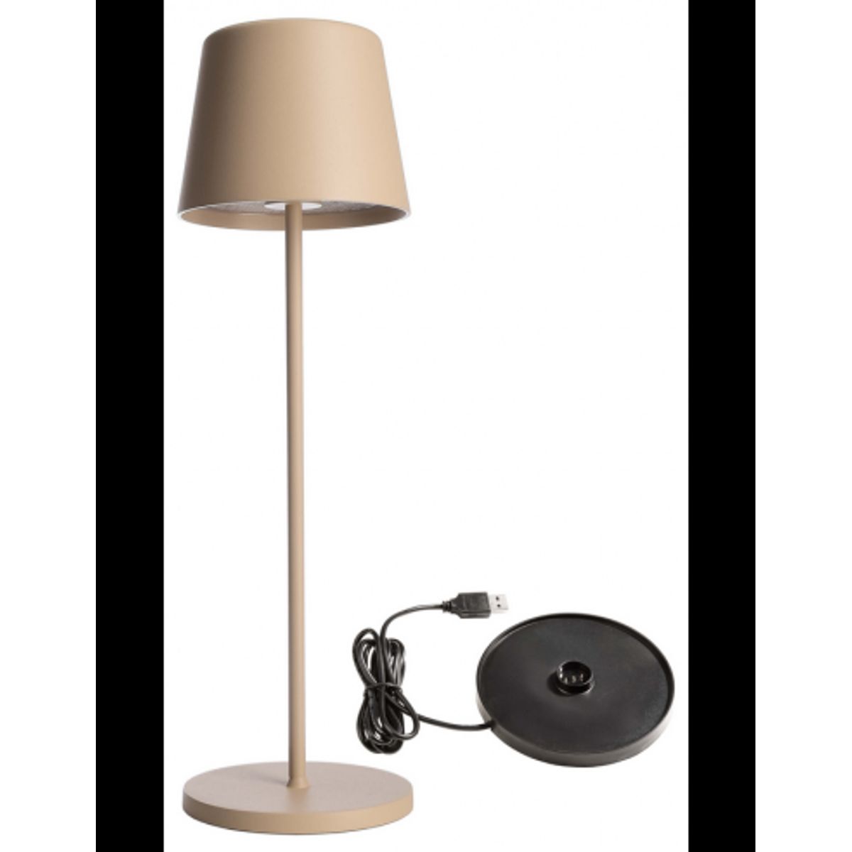 Canis inden-/udendørs trådløs bordlampe H37 cm 3,5W LED - Mat beige