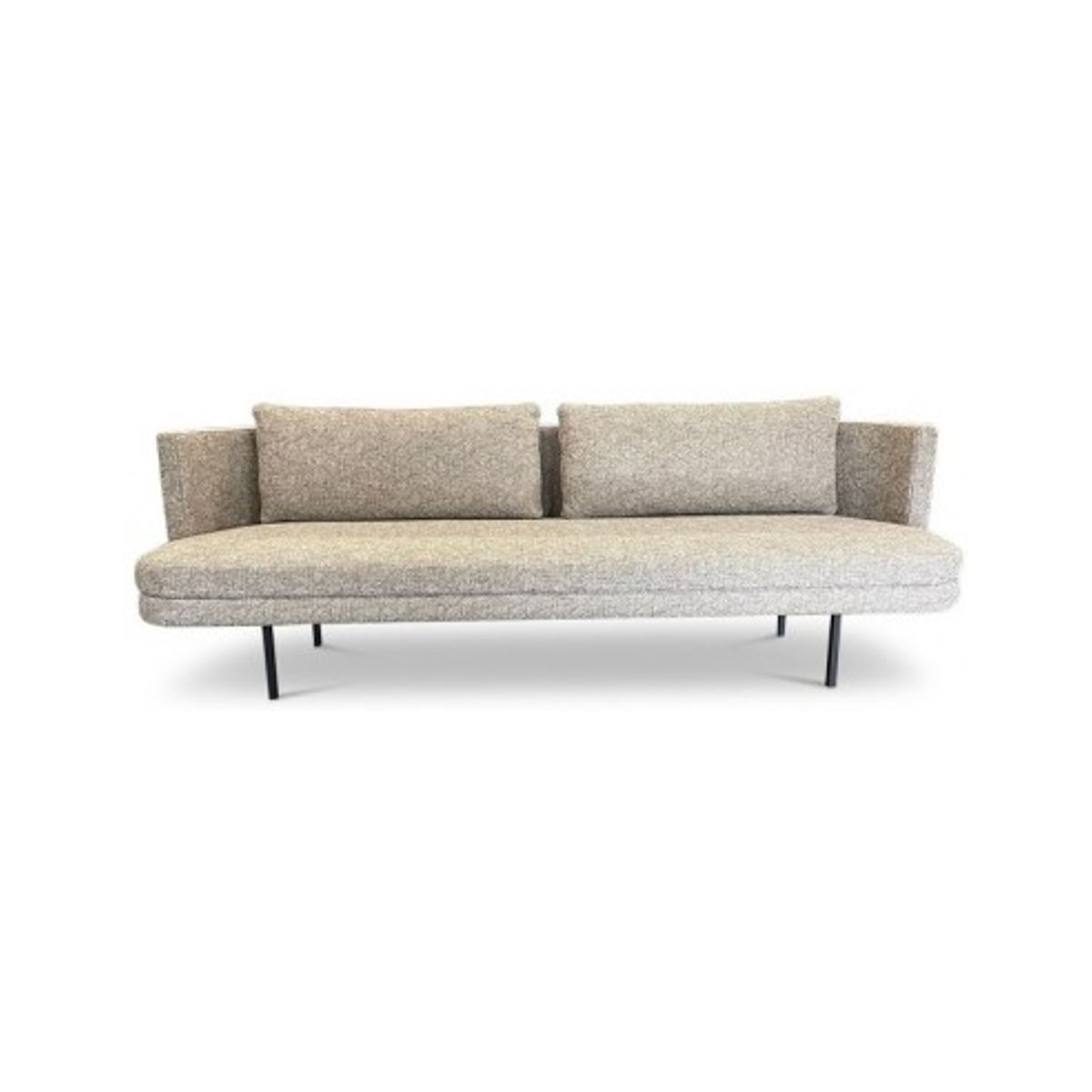 Zilt 4-personers sofa i metal og tekstil 260 x 75 cm - Sort/Gråbrun