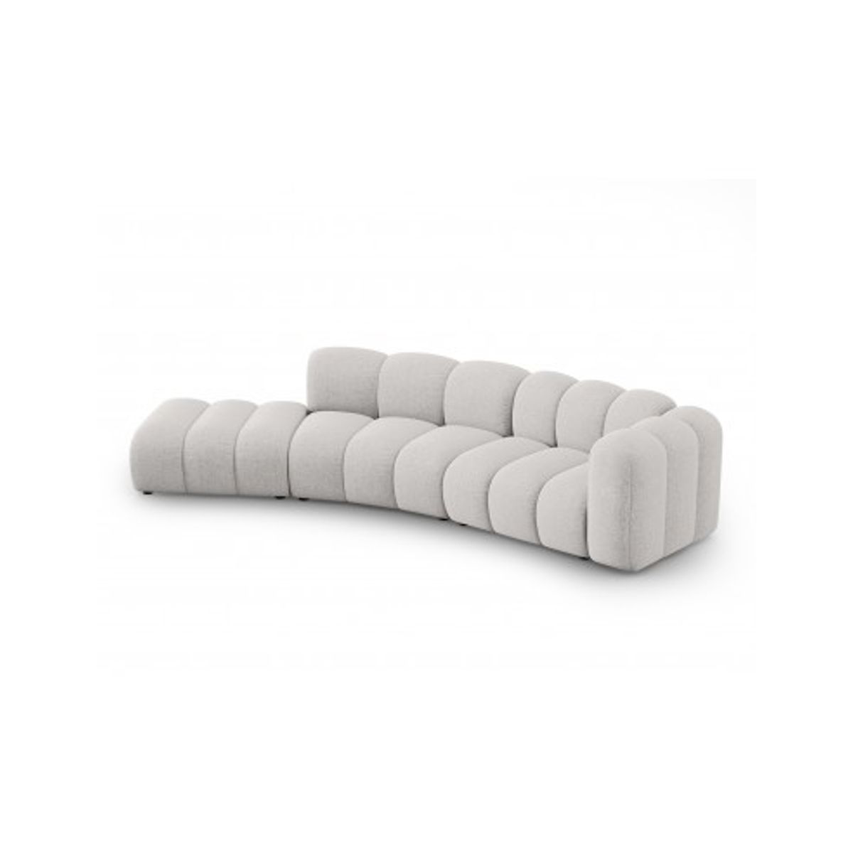 Lupine venstrevendt 5-personers buet sofa i chenille B335 x D87 - 166 cm - Sort/Lysegrå