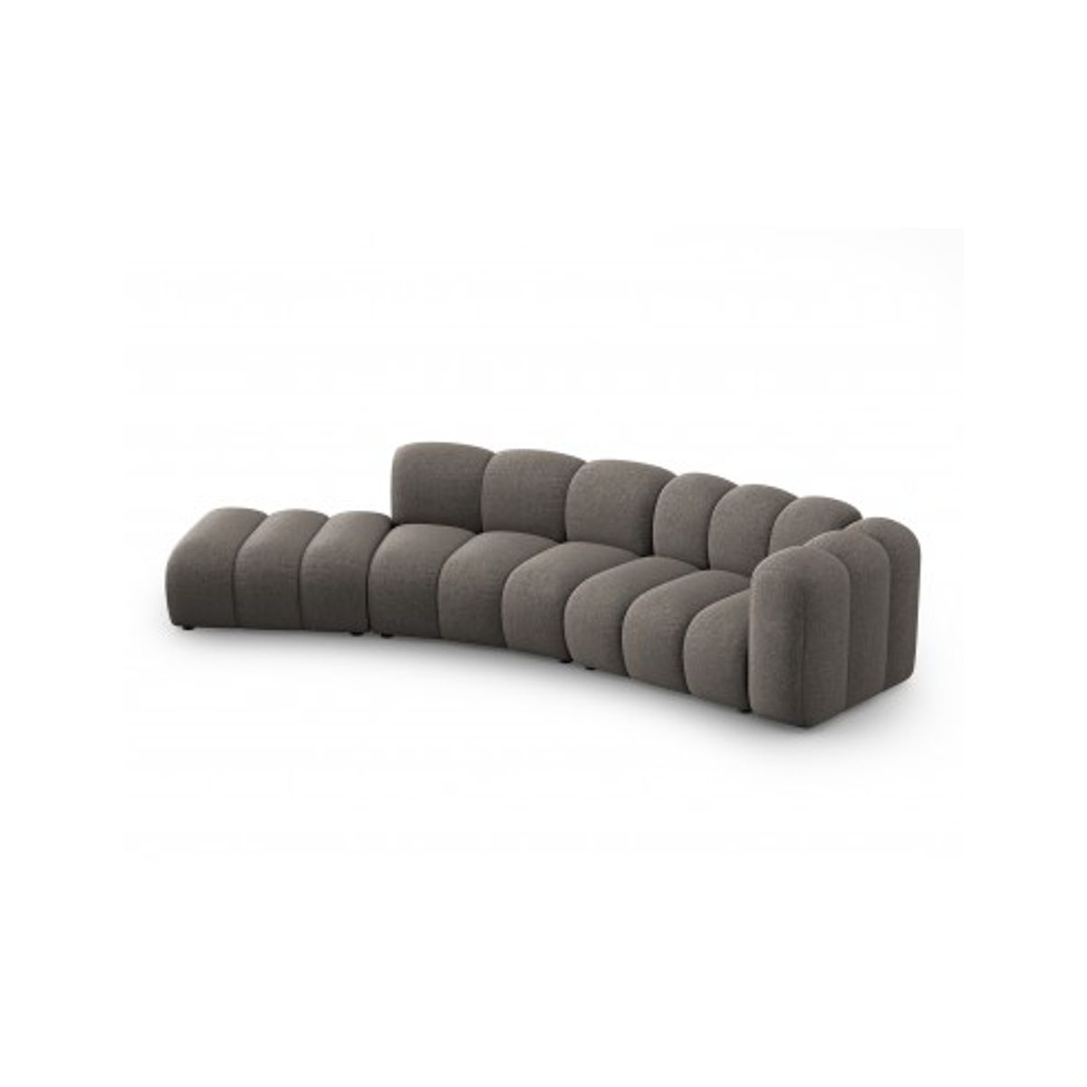 Lupine venstrevendt 5-personers buet sofa i chenille B335 x D87 - 166 cm - Sort/Grå