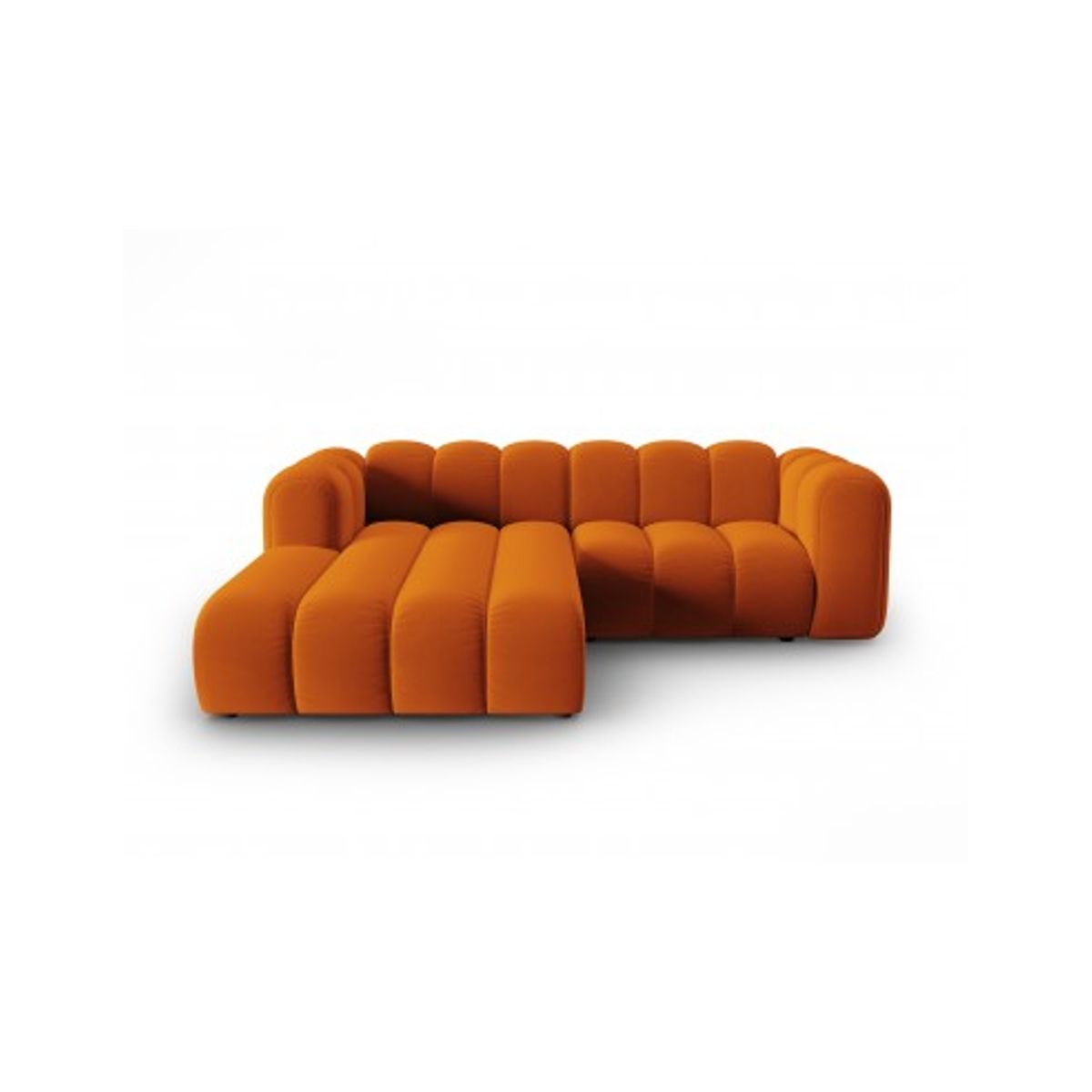 Lupine venstrevendt chaiselong sofa i velour B228 x D175 cm - Sort/Terracotta