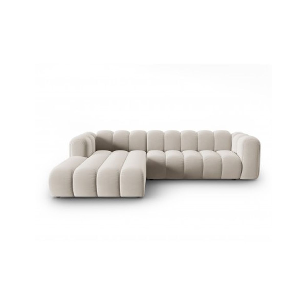 Lupine venstrevendt chaiselong sofa i velour B288 x D175 cm - Sort/Beige