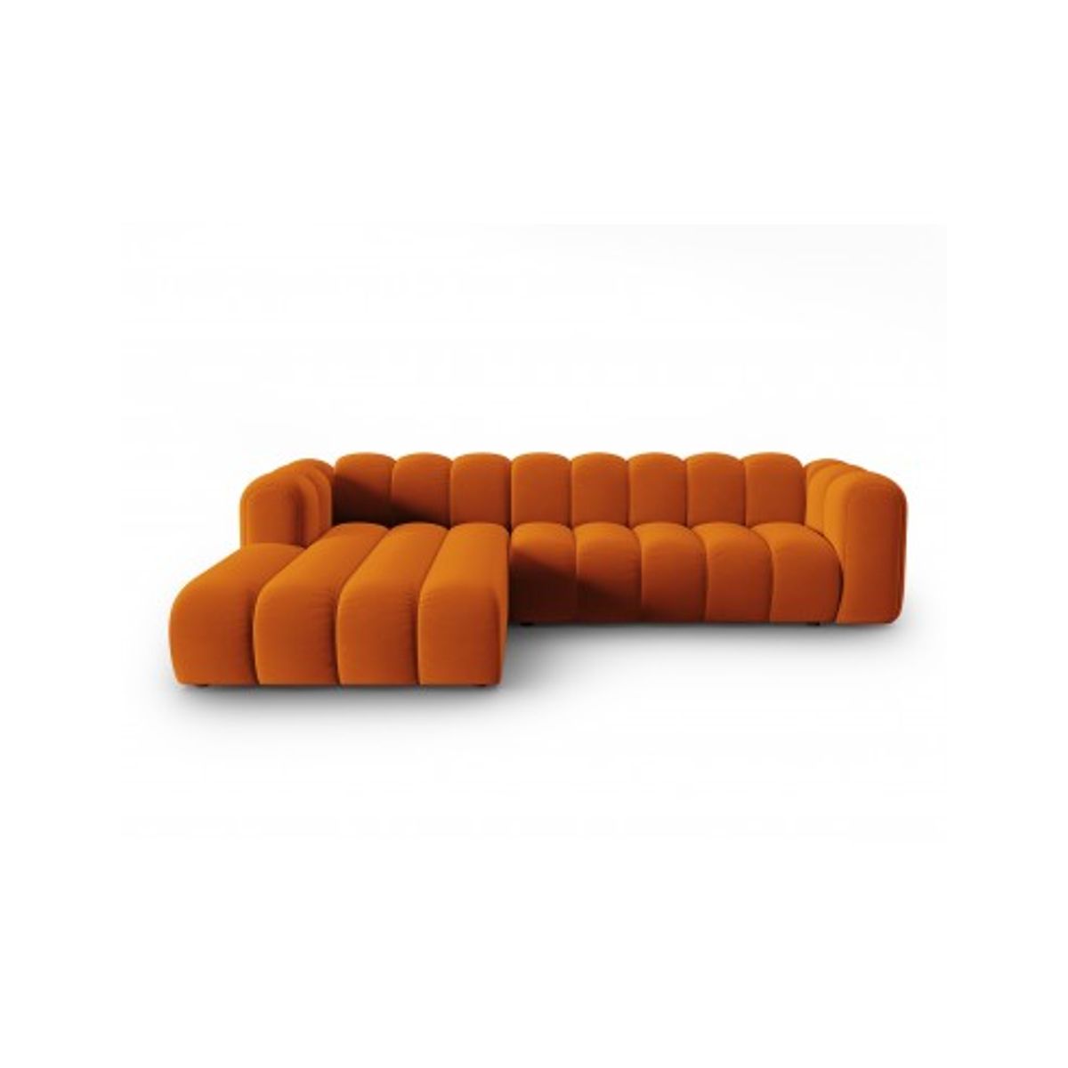 Lupine venstrevendt chaiselong sofa i velour B288 x D175 cm - Sort/Terracotta