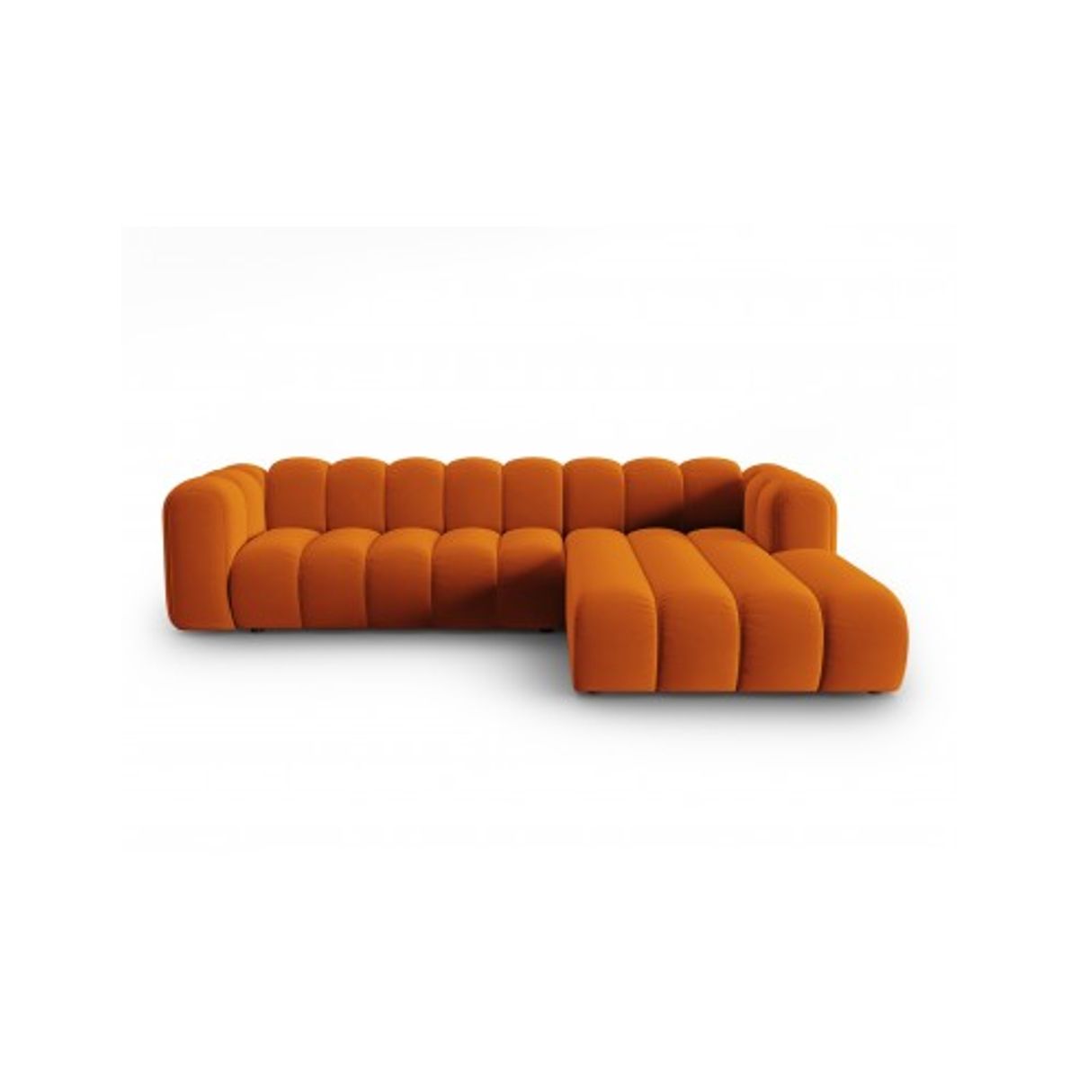 Lupine højrevendt chaiselong sofa i velour B288 x D175 cm - Sort/Terracotta