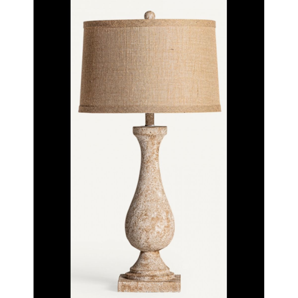 Bordlampe i polyresin og jute H80 cm - Antik beige/Brun