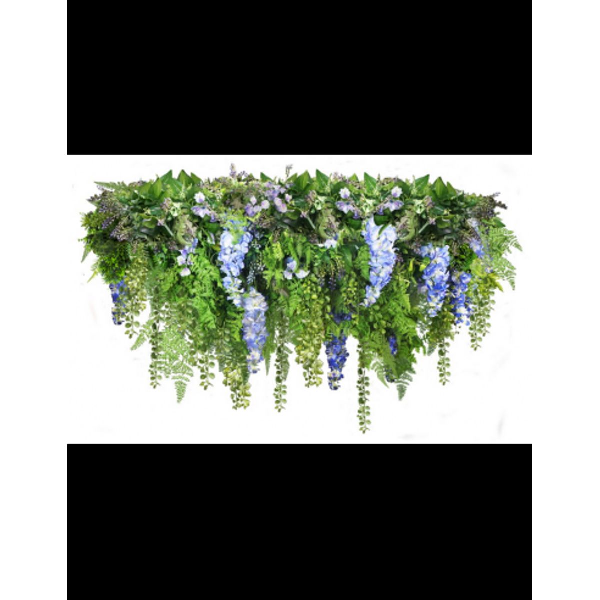 Wisteria svævende have i kunstige planter Ø140 cm - Grøn/Blå