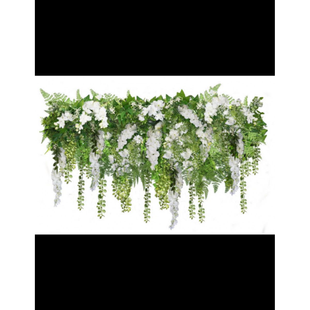 Wisteria svævende have i kunstige planter Ø100 cm - Grøn/Hvid