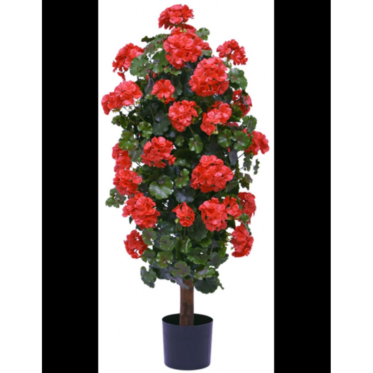 Stor kunstig Geranium plante H115 cm - Grøn/Rød