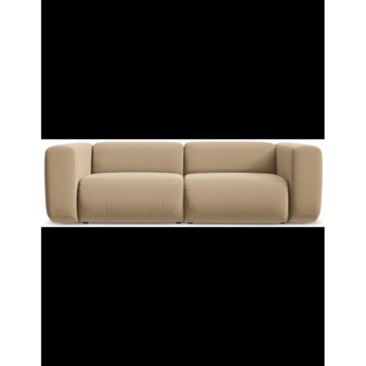 Ekahi 3-personers modulsofa i velour B228 cm - Beige