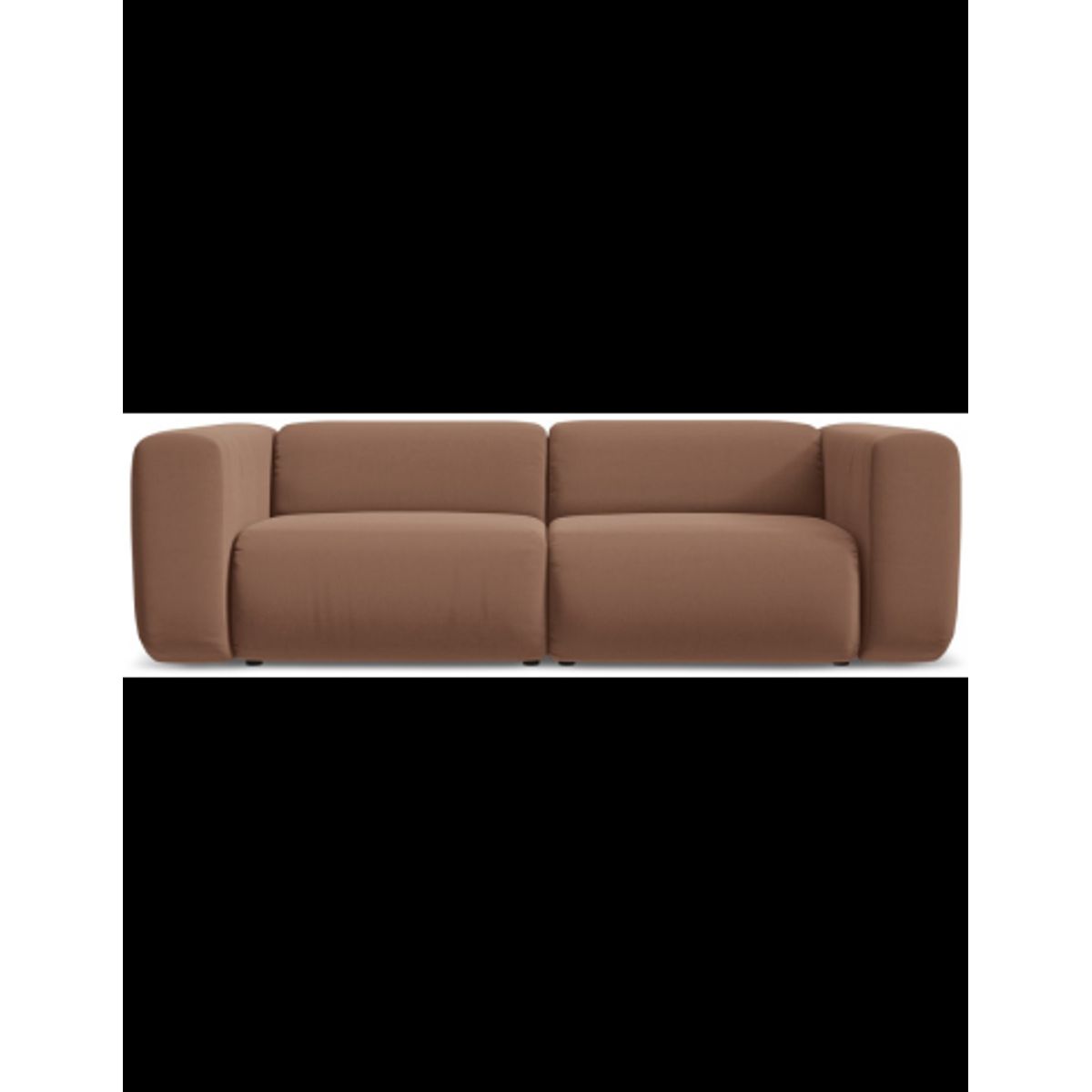 Ekahi 3-personers modulsofa i velour B228 cm - Brun