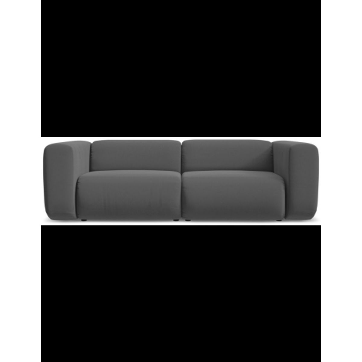 Ekahi 3-personers modulsofa i velour B228 cm - Grafitgrå