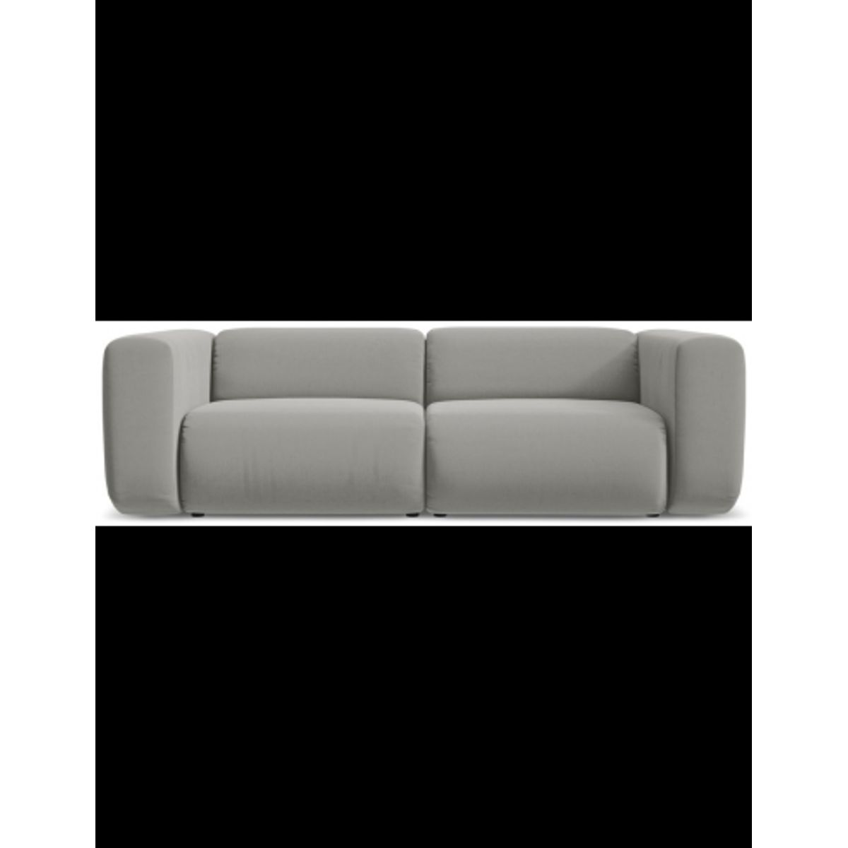 Ekahi 3-personers modulsofa i velour B228 cm - Lysegrå